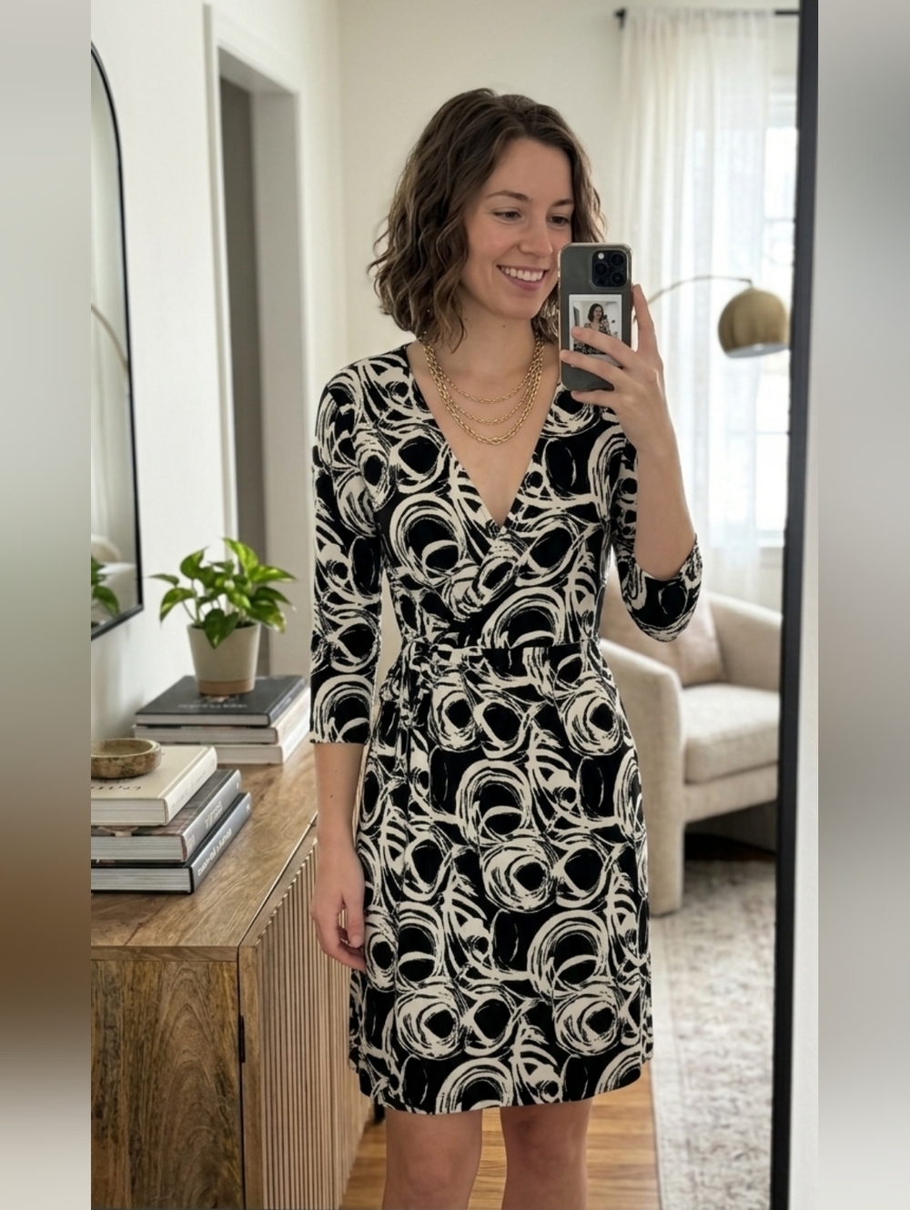 Banana Republic wrap dress soft accent buckle sz s